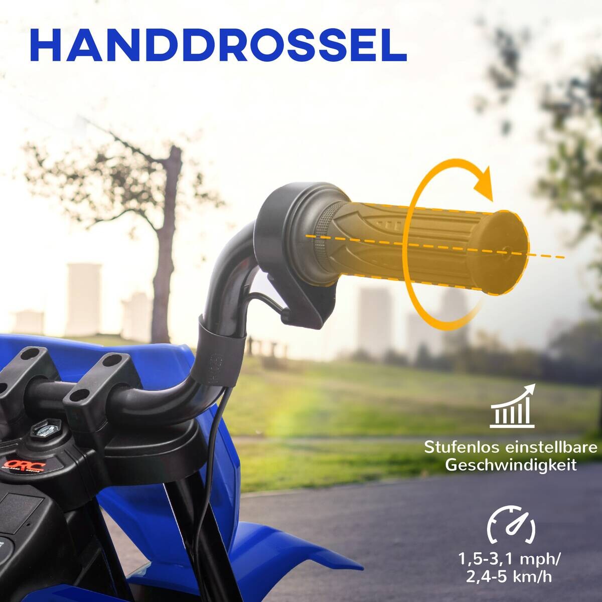 AIYAPLAY Kinder-Elektromotorrad blau B/H/L: ca. 56x70x107 cm