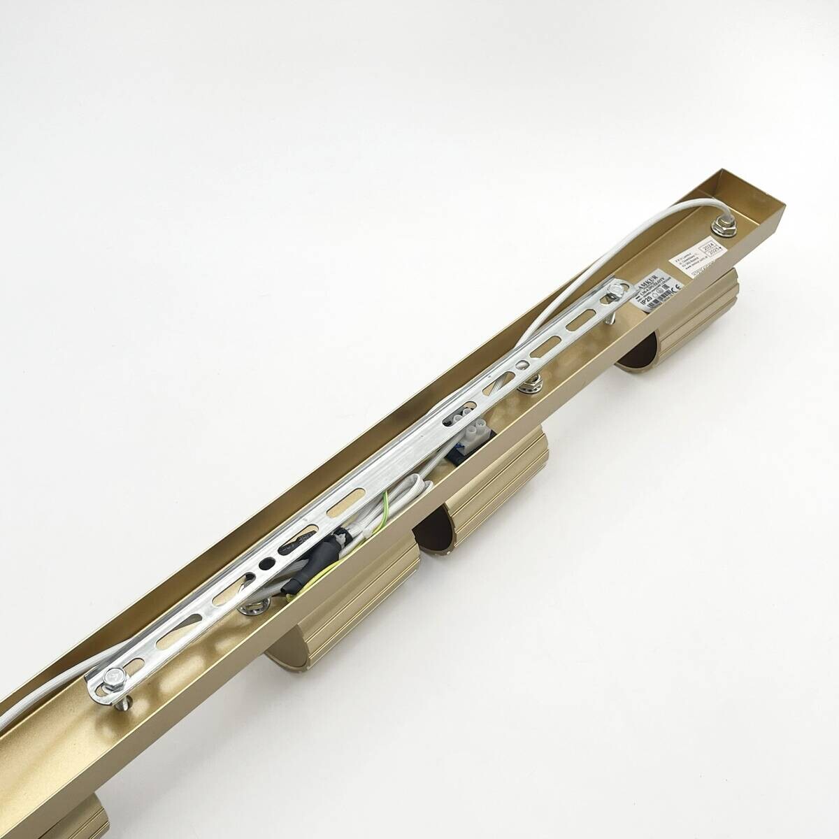 Lamkur Strahler Prisma gold Stahl B/H/L: ca. 6,5x16,5x81 cm 4 Brennstellen