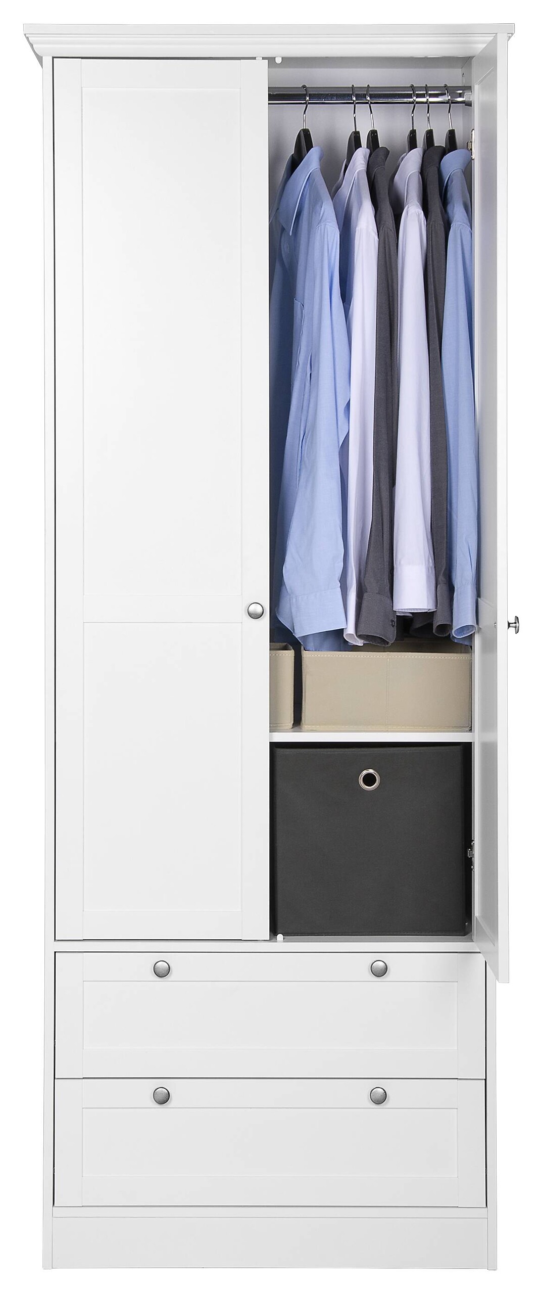 Kleiderschrank Landwood weiß B/H/T: ca. 80x200x51 cm