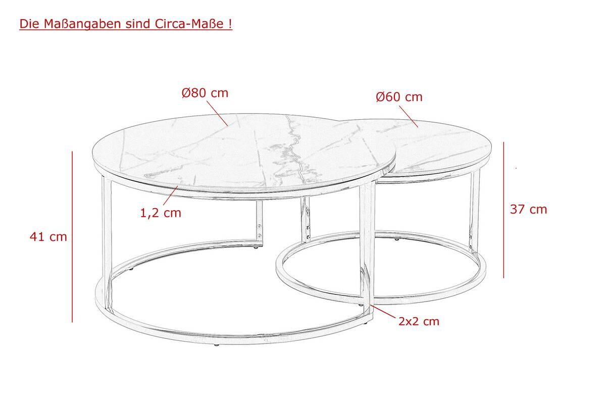 Hela Couchtisch Joel Marmoroptik weiß gold Metall Stein H/D: ca. 41x80 cm