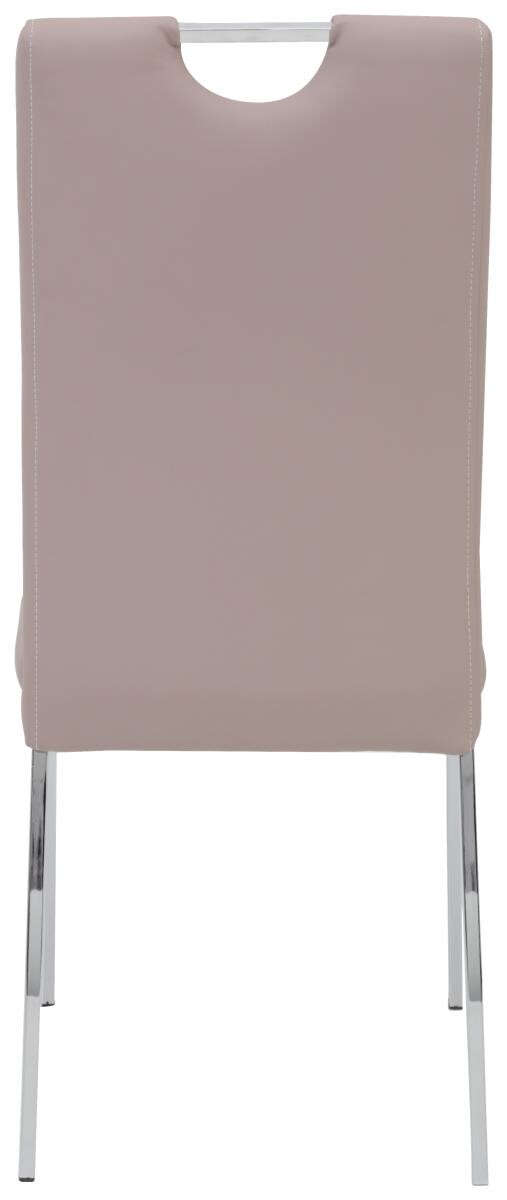 Stuhl Andrea 4er Set Cappuccino Chrom Kunstleder Metall B/H/T: ca. 43x100x64 cm