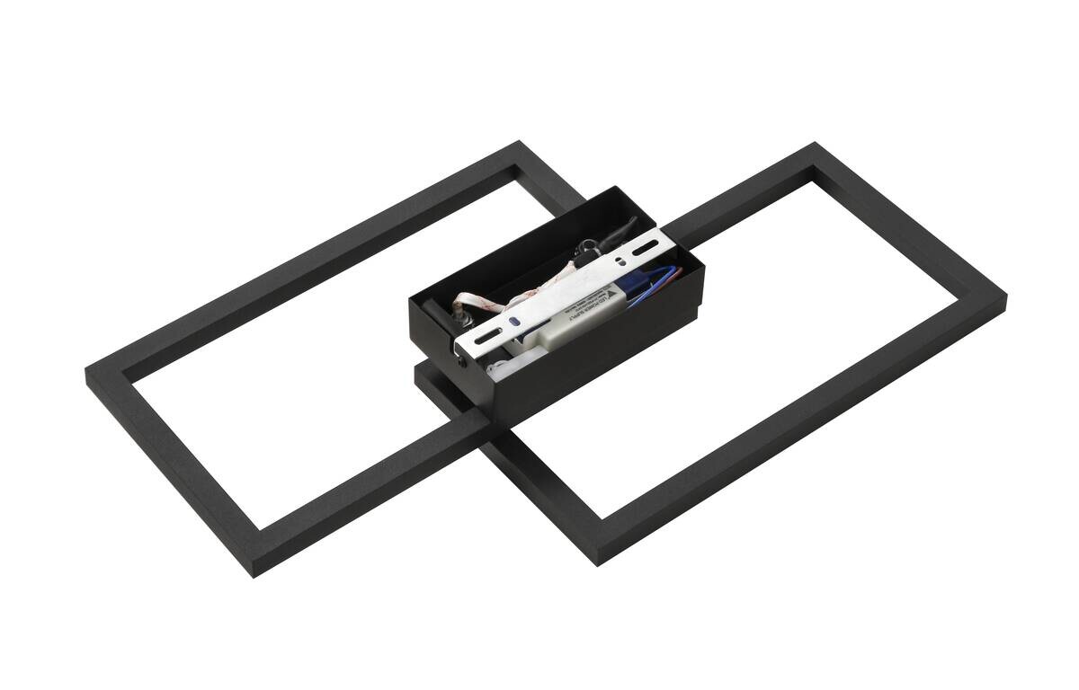 Nolo Deckenleuchte Lenna schwarz Kunststoff B/H/L: ca. 28x6x50 cm