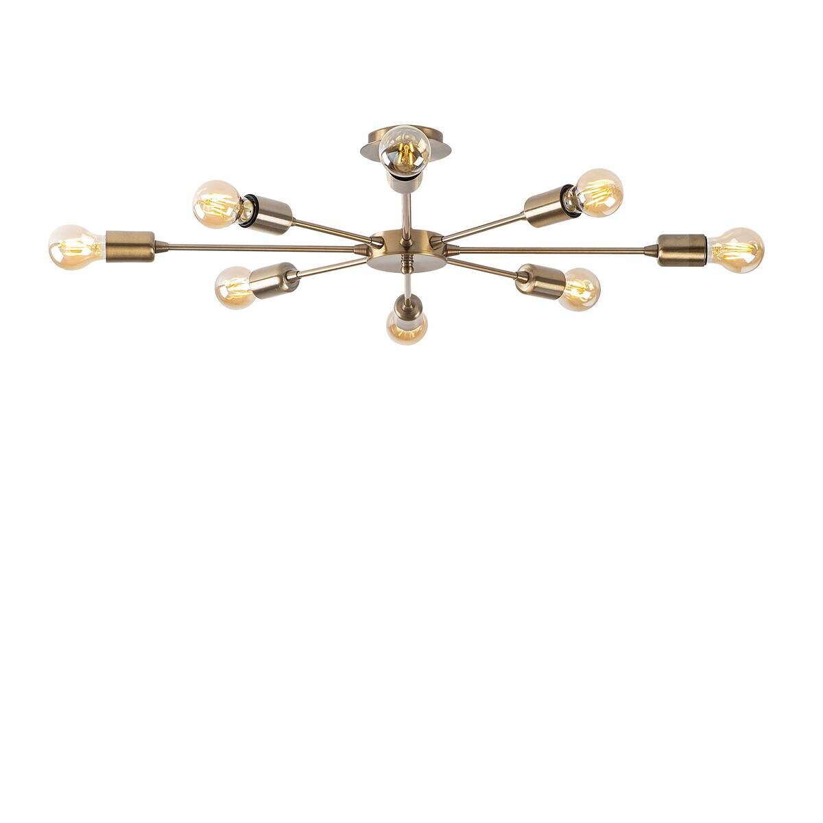 Opviq Deckenleuchte bronze B/H/T: ca. 78x19x78 cm E27 8 Brennstellen