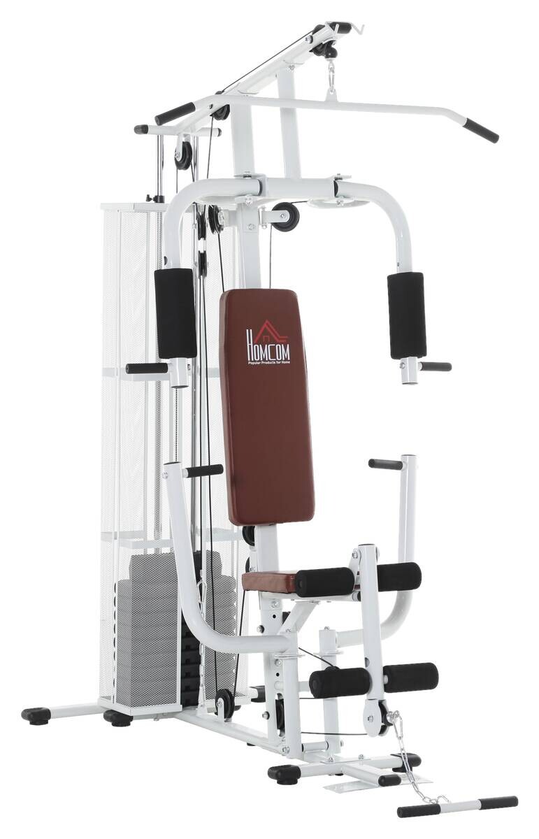 HOMCOM Kraftstation weiß Stahl B/H/L: ca. 110x210x150 cm