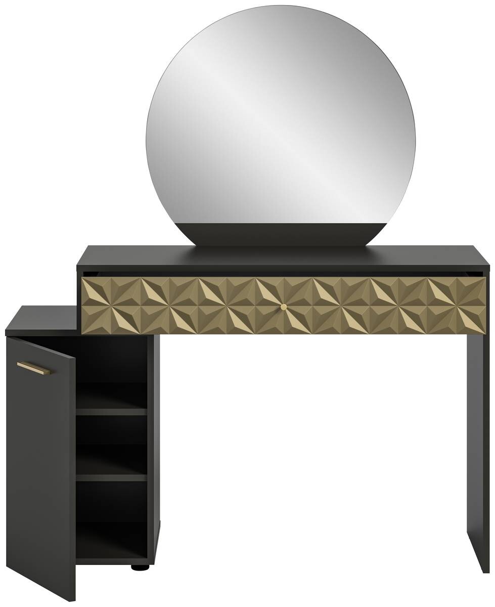 Schminktisch Prisma schwarz gold Optik B/H/T: ca. 117x138x42 cm