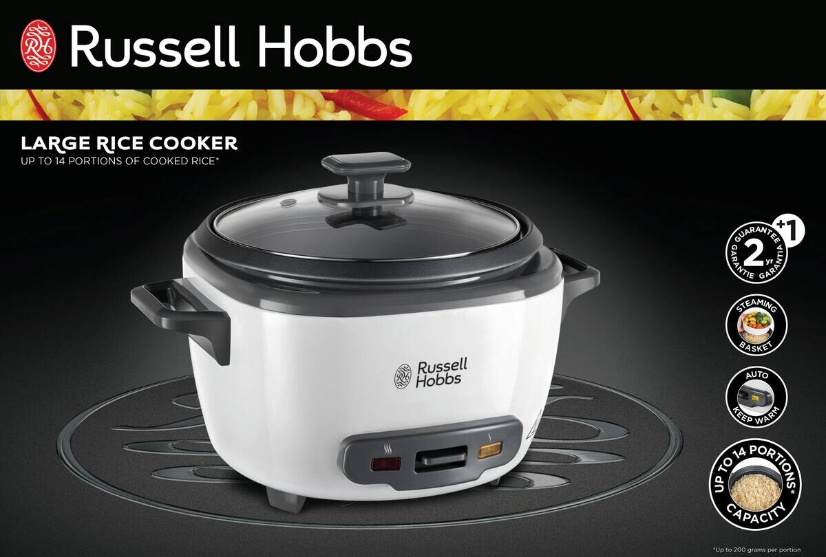Russell Hobbs Reiskocher 27040-56 weiß Metall Glas Kunststoff B/H/T: ca. 32x23x25 cm