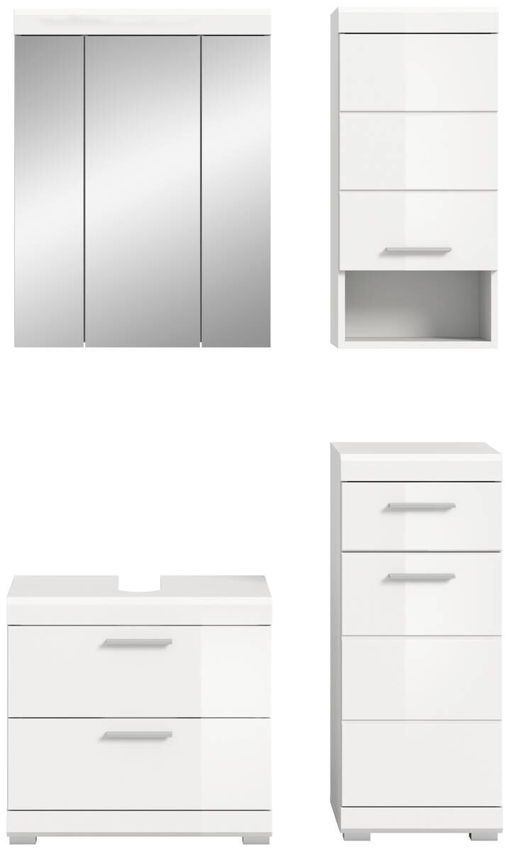 Badezimmer-Set Scout weiß weiß Hochglanz B/H/T: ca. 112x191x37 cm