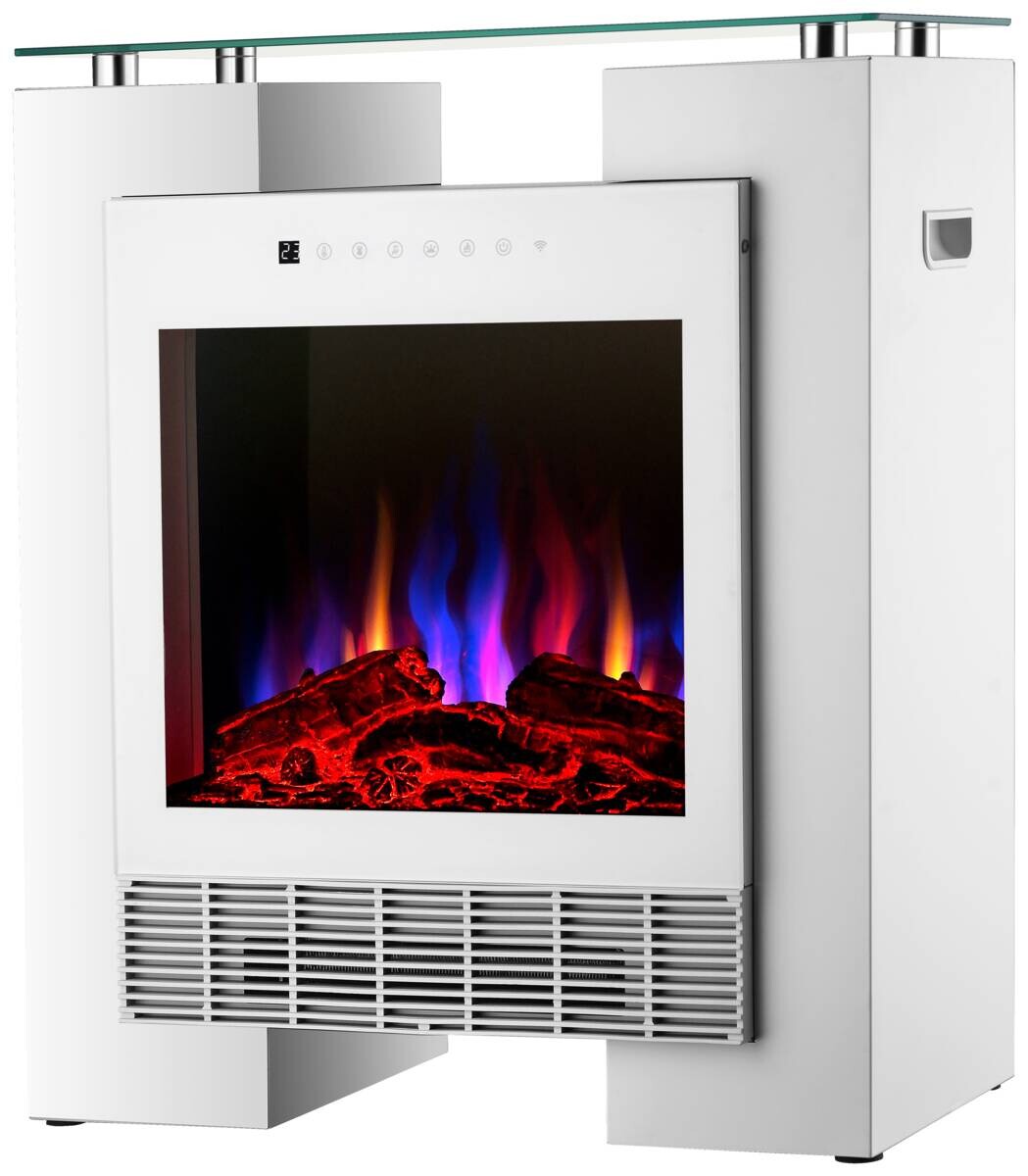 bhp Elektrischer-Kamin BG00814 weiß Metall Glas B/H/L: ca. 28x69x60 cm ca. 1800 W