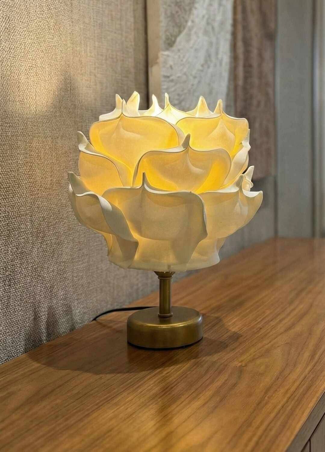 Opviq Tischleuchte gold beige Metall B/H/T/L/D: ca. 24x30x24x24x24 cm null 1 Brennstellen