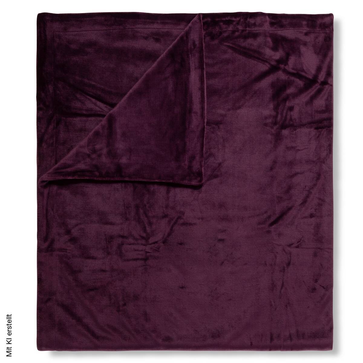 Wohndecke Polysamt bordeaux Polyester B/L: ca. 160x180 cm