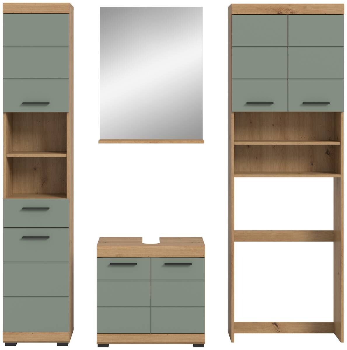 Badezimmer-Set Scout Eiche Artisan Nachbildung salbei Nachbildung B/H/T: ca. 190x191x34 cm