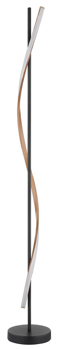 GLOBO Stehlampe mattschwarz dunkelbraun Opal Metall PVC Kunststoff H/D: ca. 150,7x20 cm 1 Brennstellen