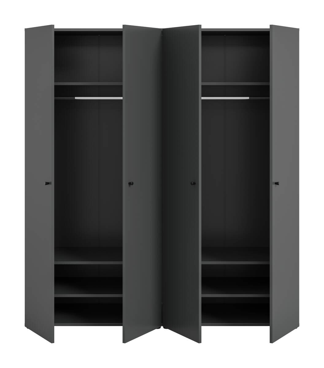 Kleiderschrank DARWIN anthrazit B/H/T: ca. 160x176x51 cm