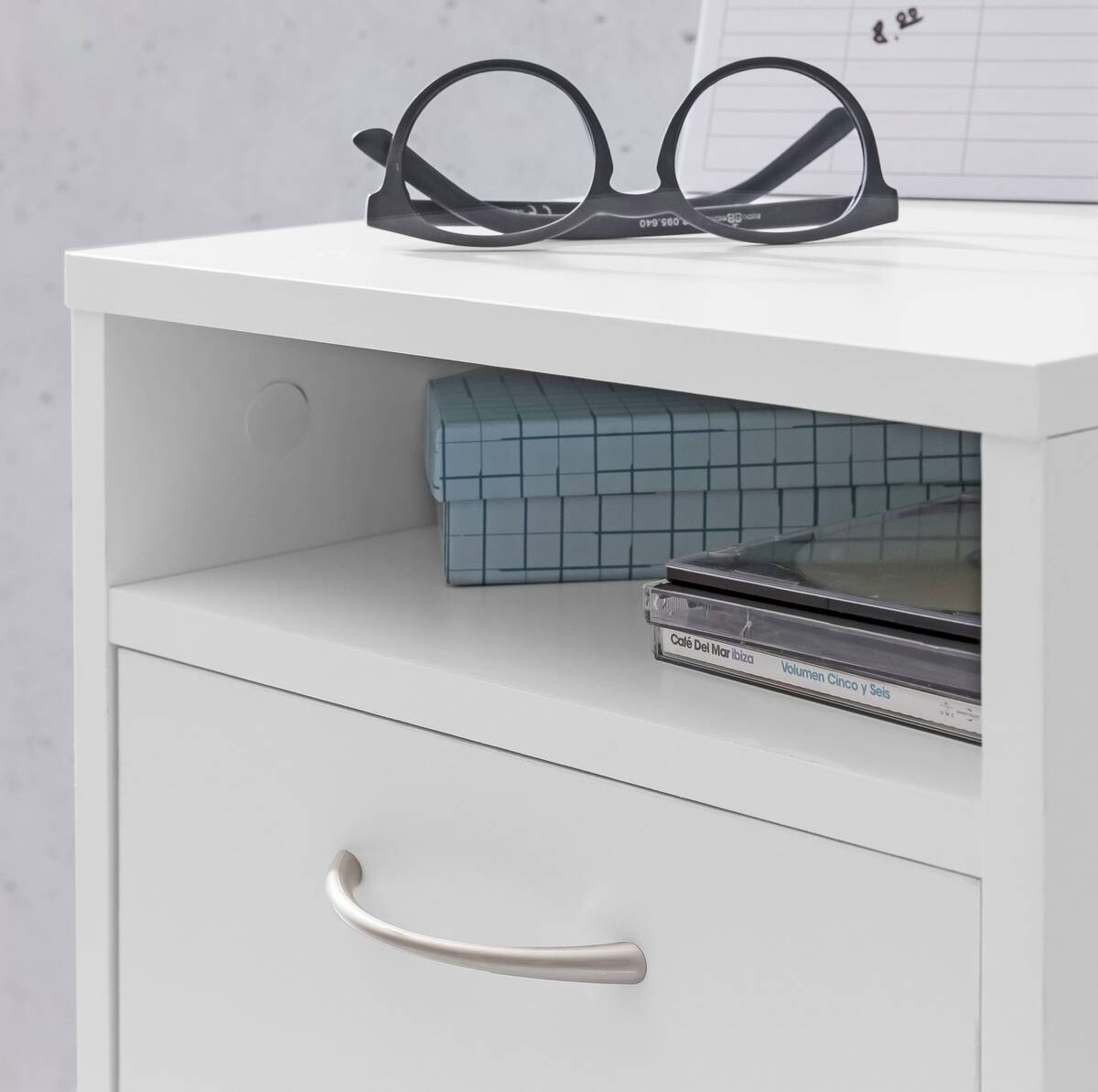 Rollcontainer weiß Spanplatte B/H/T: ca. 33x63x38 cm