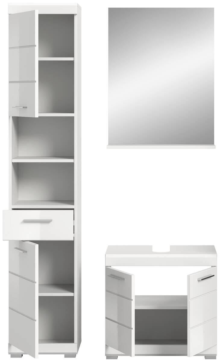 Badezimmer-Set Scout weiß weiß Hochglanz B/H/T: ca. 112x191x34 cm
