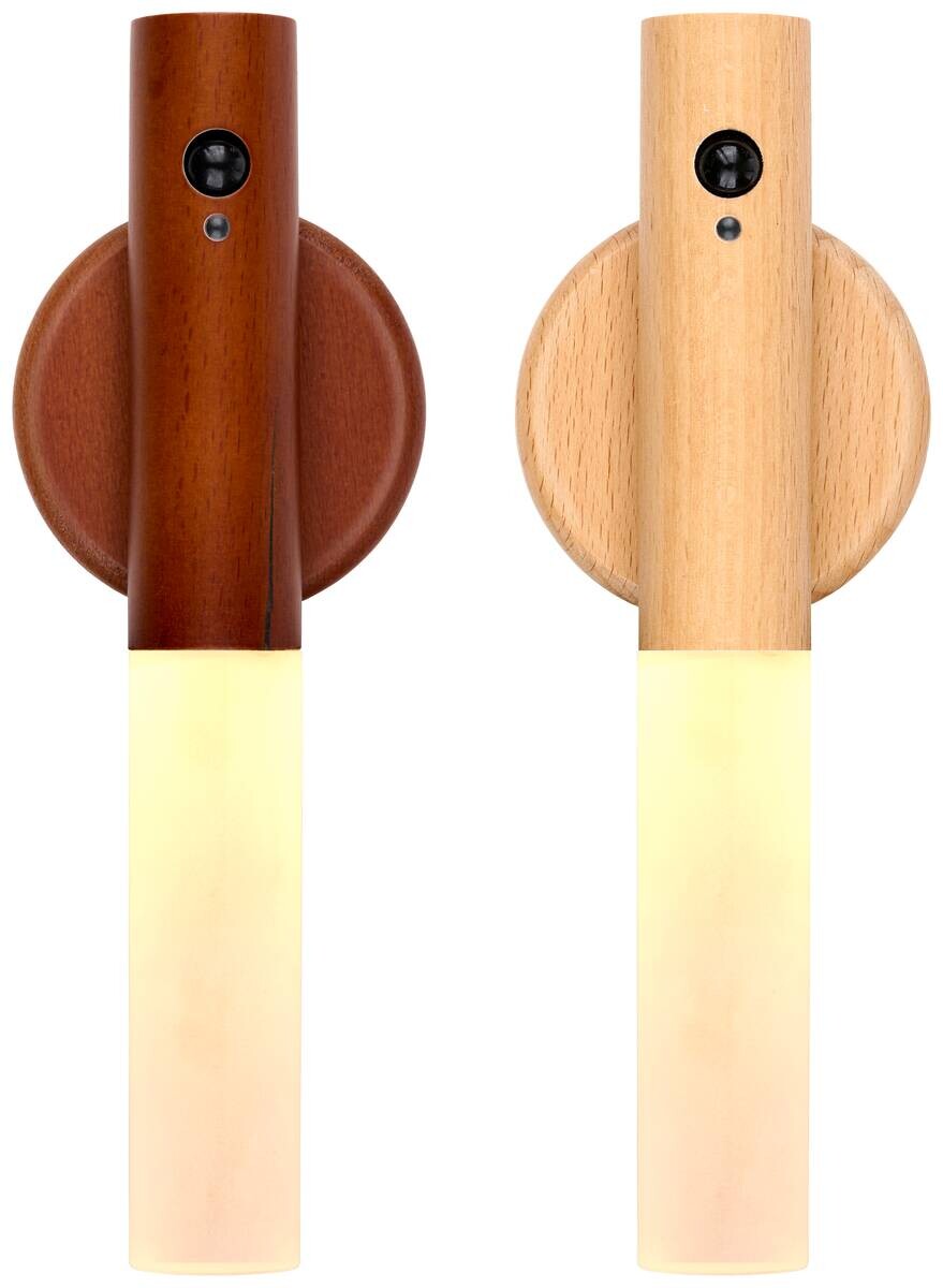 Grundig LED-Wandleuchte Portabel hellbraun dunkelbraun B/H/L: ca. 3x6x18 cm