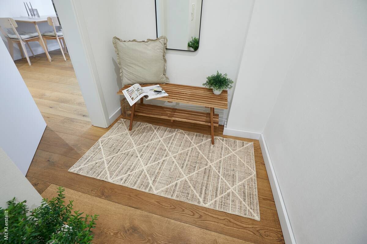 Webteppich Crosby graubraun B/L: ca. 120x170 cm