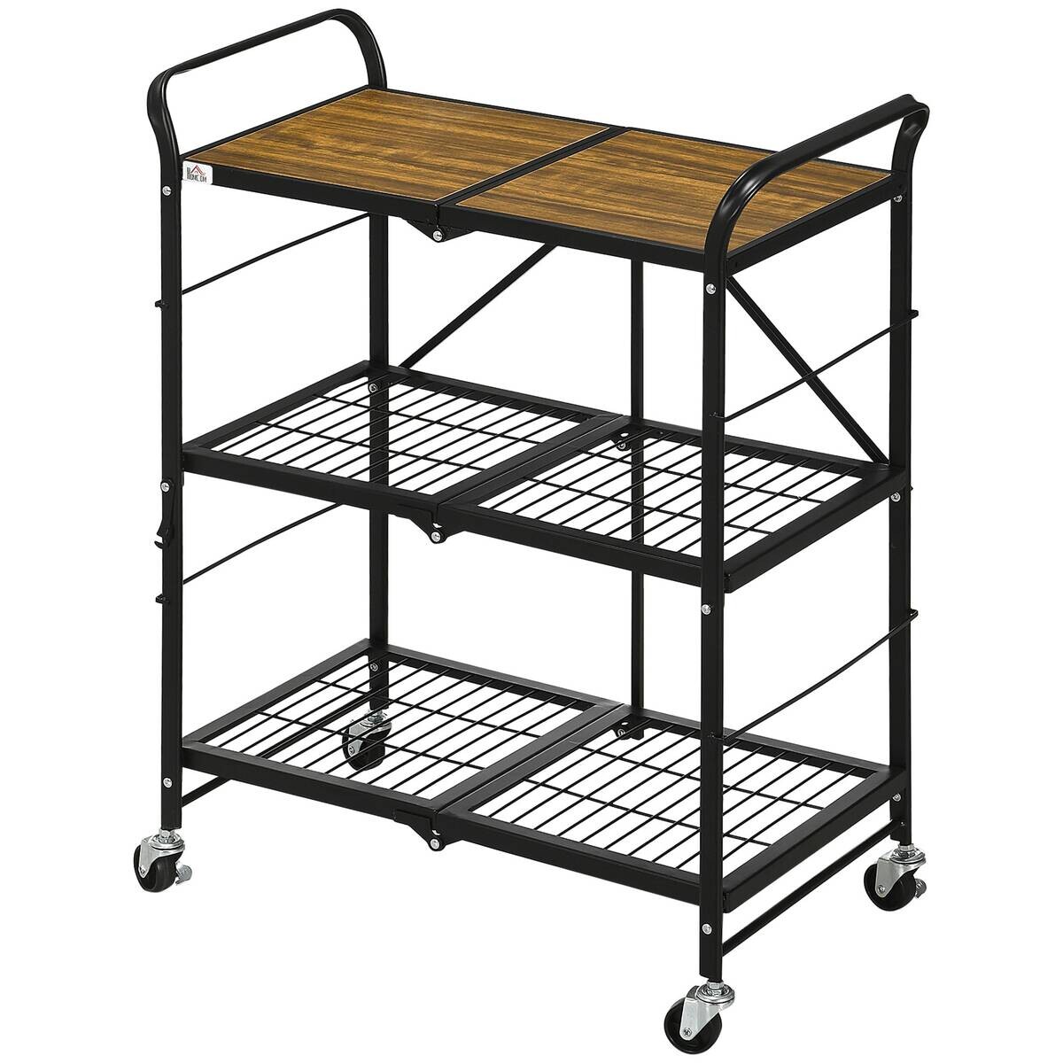 HOMCOM Rollwagen braun MDF B/H/L: ca. 35x68x85 cm