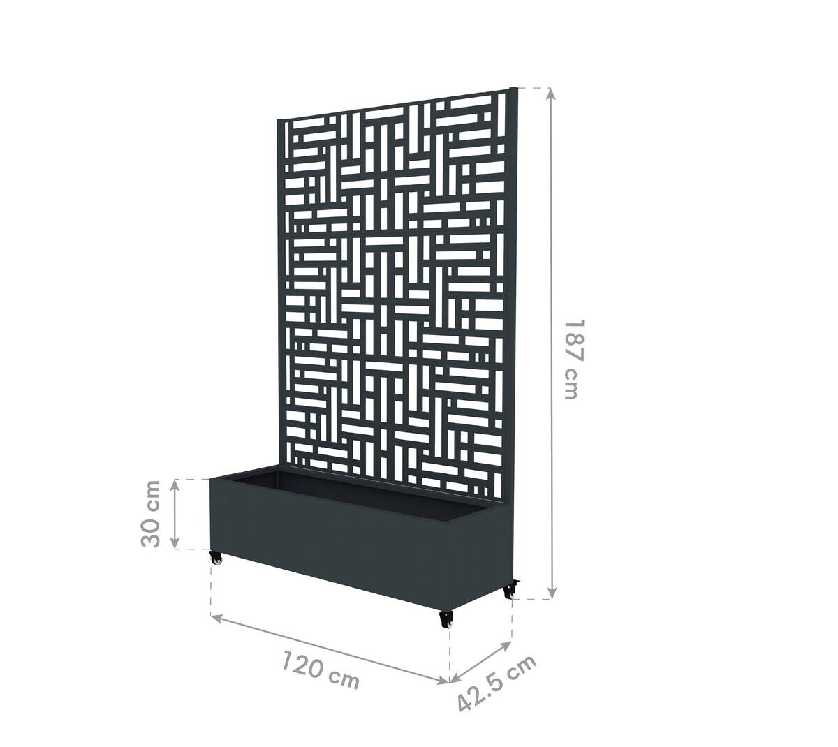 Westmann Pflanzkasten Dekora anthrazit Stahl B/H/L: ca. 120x180x40 cm