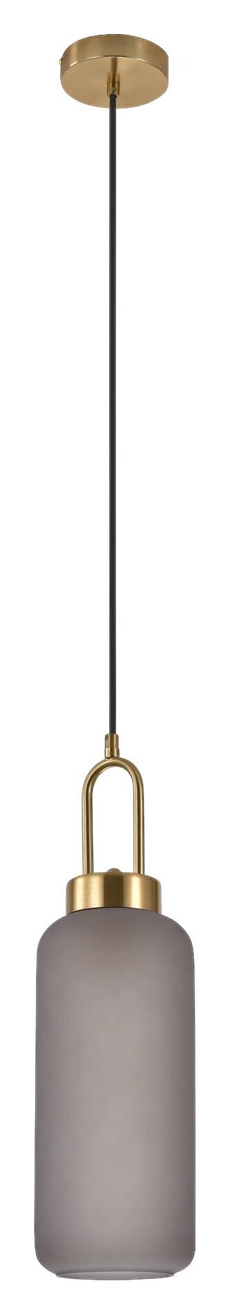 Housenordic Pendelleuchte 6406115 messing grau Stahl Rauchglas L/D: ca. 150x13 cm 1 Brennstellen