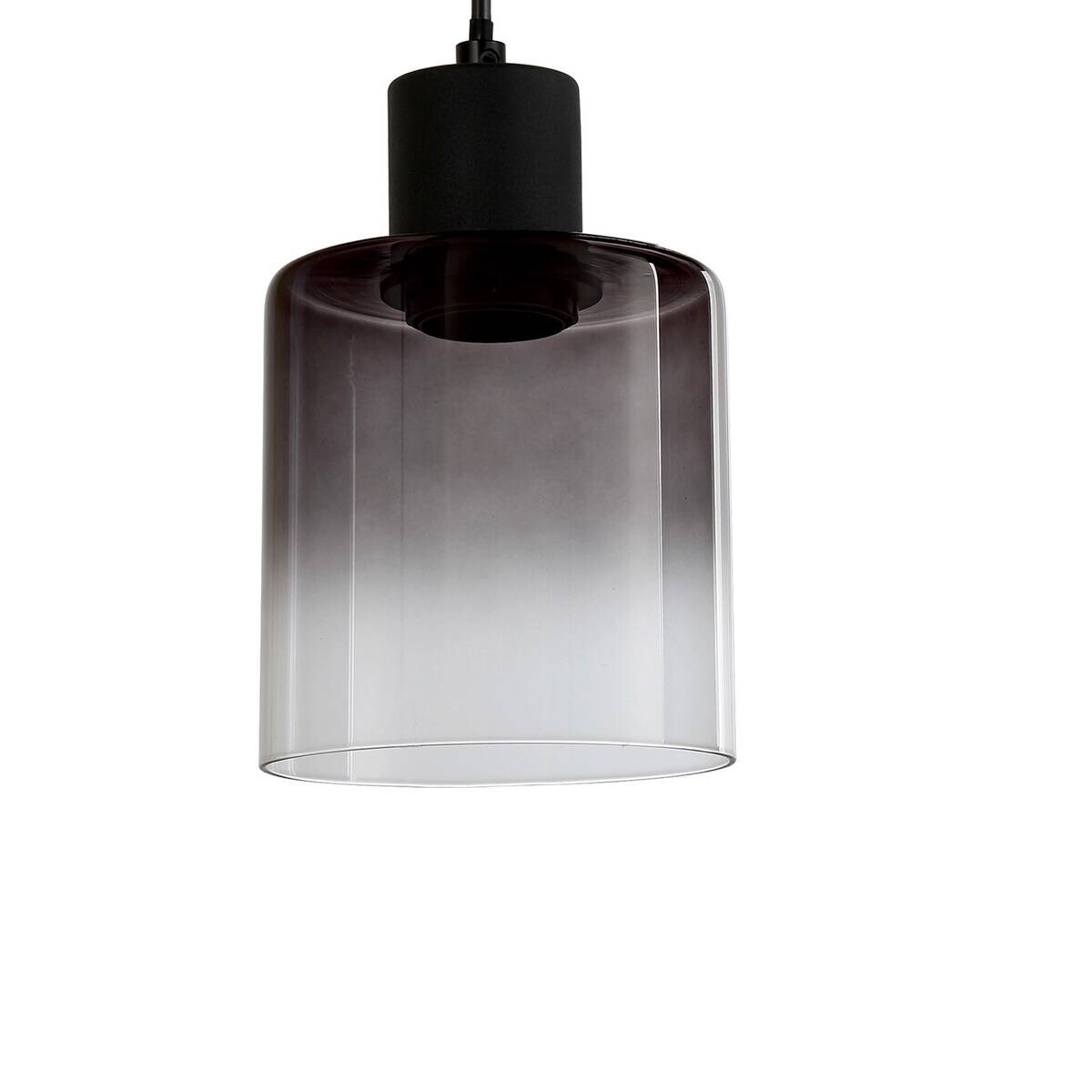 POCOline Pendelleuchte Nera schwarz Rauch Metall Rauchglas B/H/T: ca. 62x120x10 cm E27 3 Brennstellen