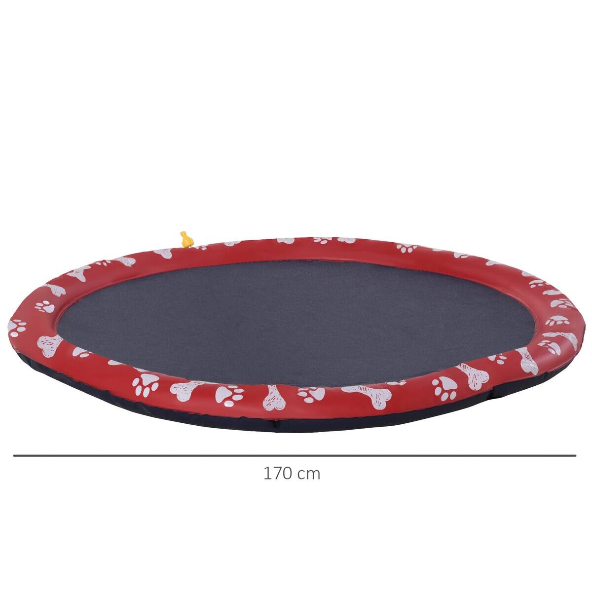 PawHut Hunde-Planschbecken rot Kunststoff B/H/L: ca. 170x1x170 cm