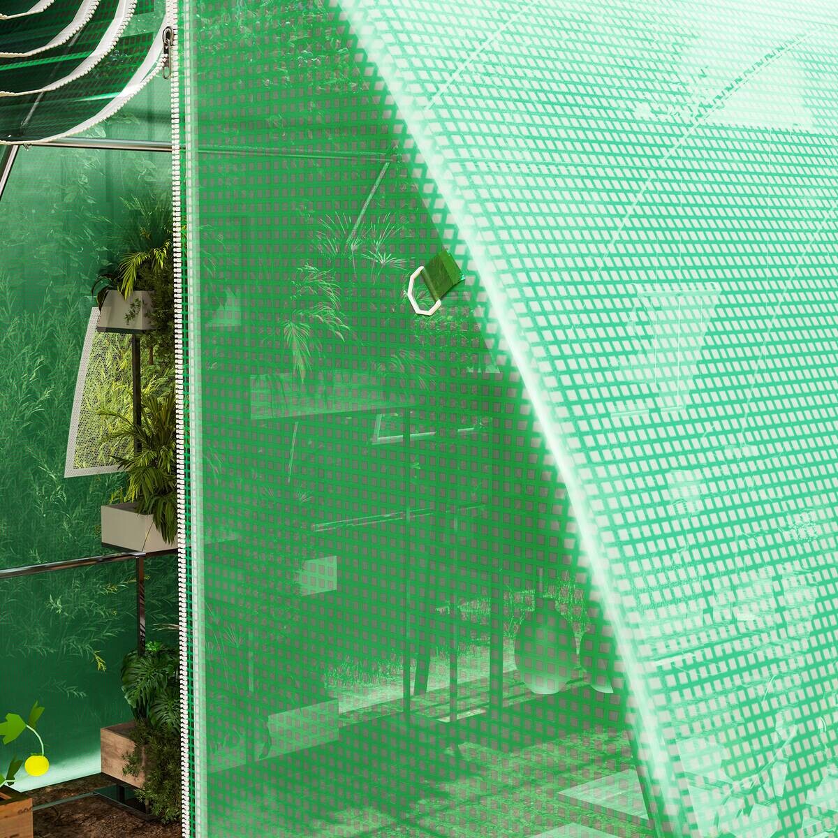 Outsunny Gewächshausfolie B/H/T/L: ca. 300x200x300x400 cm grün