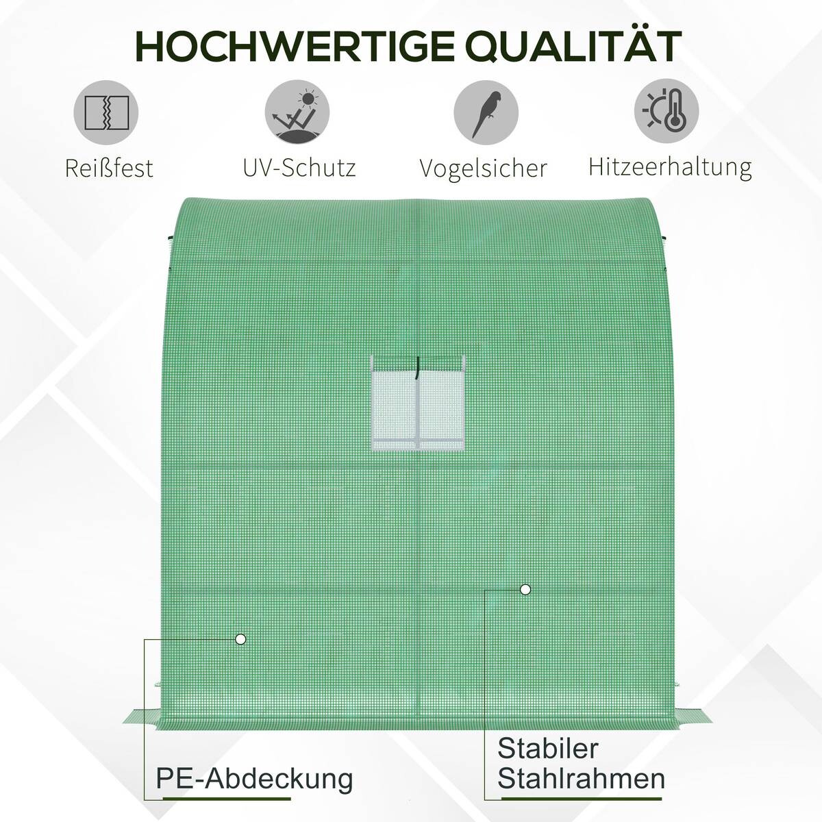 Outsunny Foliengewächshaus mit 4 Regalen B/H/L: ca. 100x213x200 cm