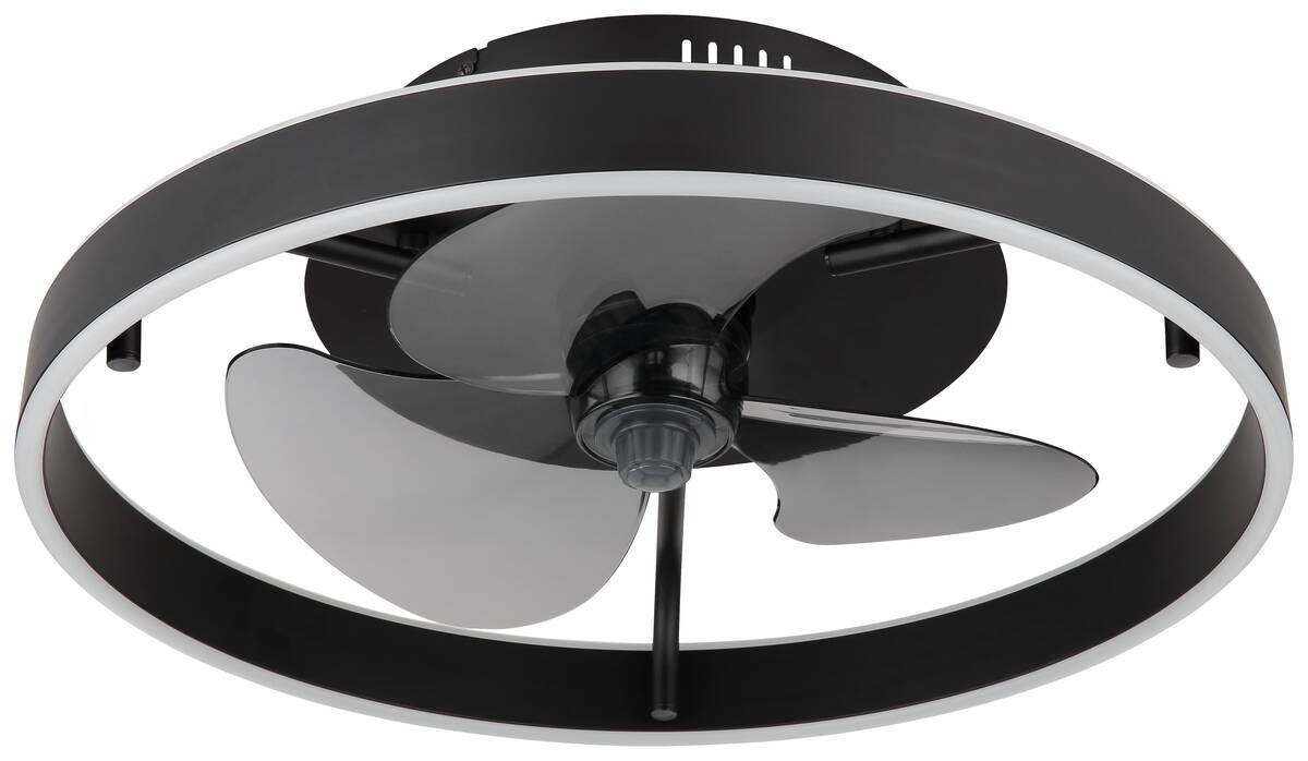 GLOBO Deckenventilator schwarz Opal Rauch H/D: ca. 14,5x50 cm max. 40 W