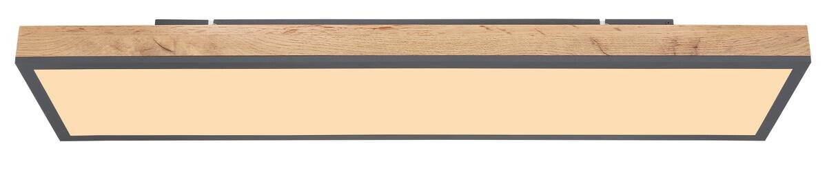 LED-Deckenleuchte Doro Holzoptik Graphit Kunststoff Metall Holz B/H/L: ca. 20x6,5x80 cm