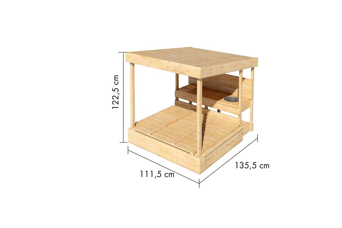 Karibu Sandkasten Marlon natur B/H/L: ca. 140x122x121 cm
