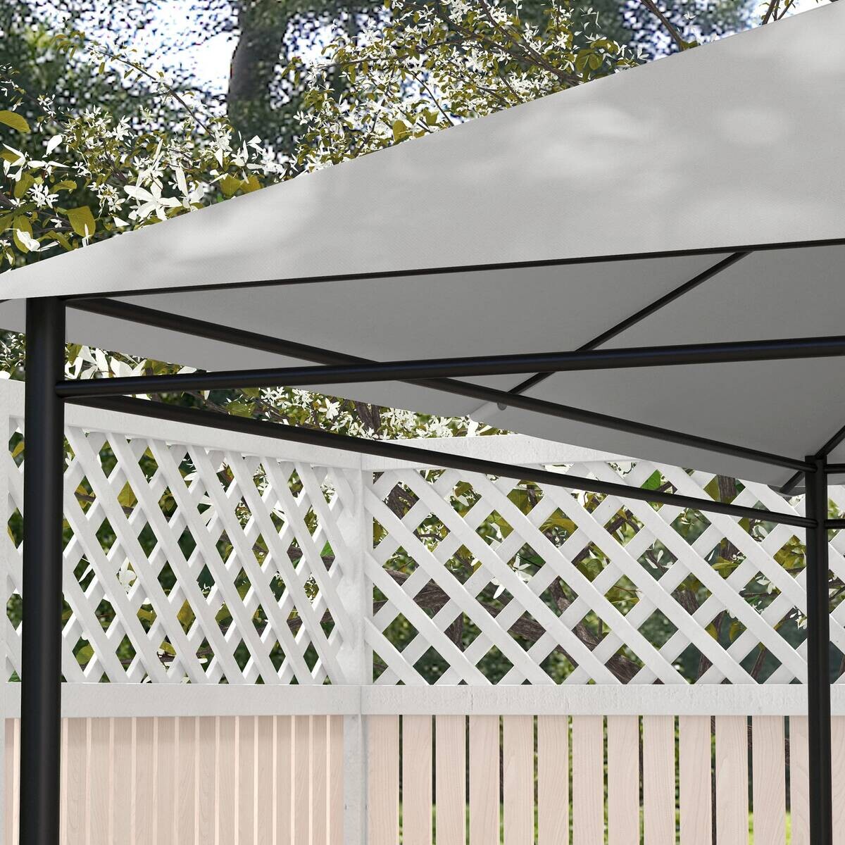 Outsunny Pavillondach hellgrau Polyester B/H/L: ca. 297x1x397 cm