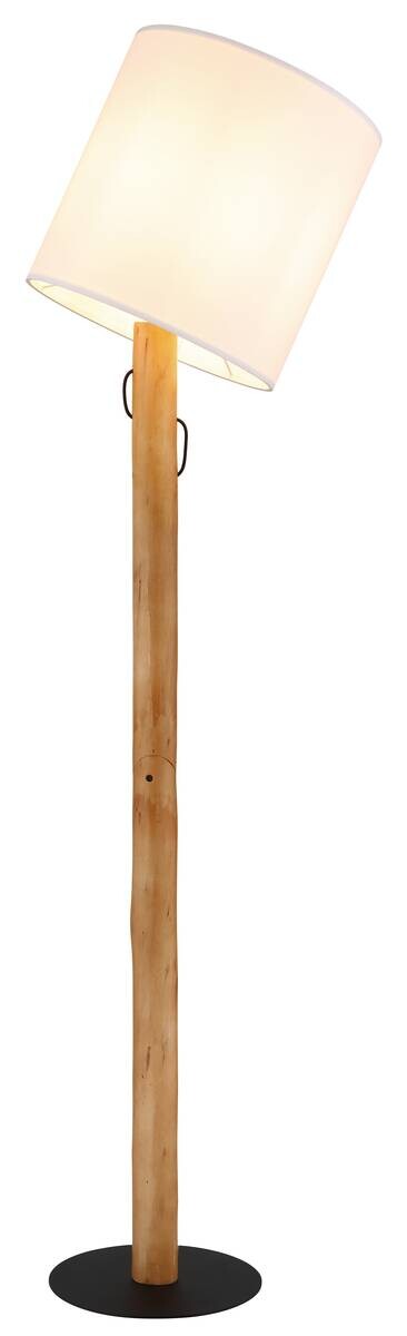 Stehlampe Cremium weiß natur Holz H/D: ca. 139x30 cm E14 1 Brennstellen
