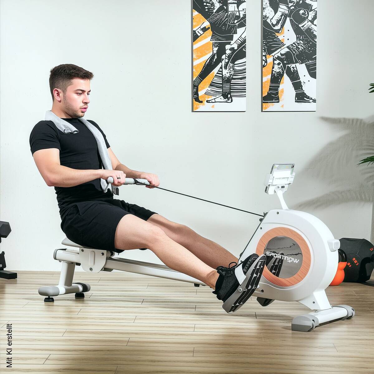 SPORTNOW Rudergerät weiß Kunststoff B/H/L: ca. 45x64x150 cm