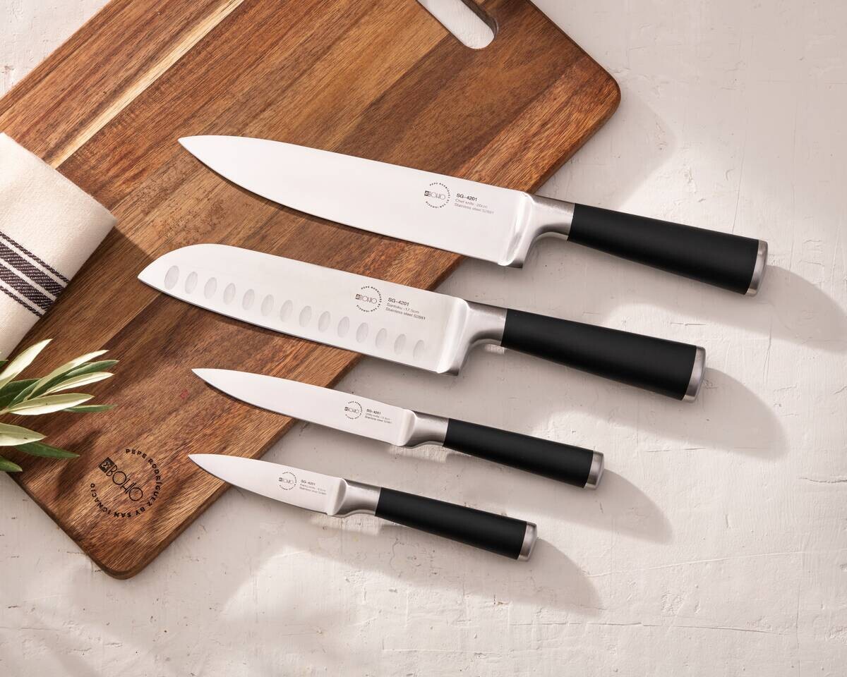 SAN IGNACIO Messerset EL BOHIO schwarz Edelstahl 4 tlg.