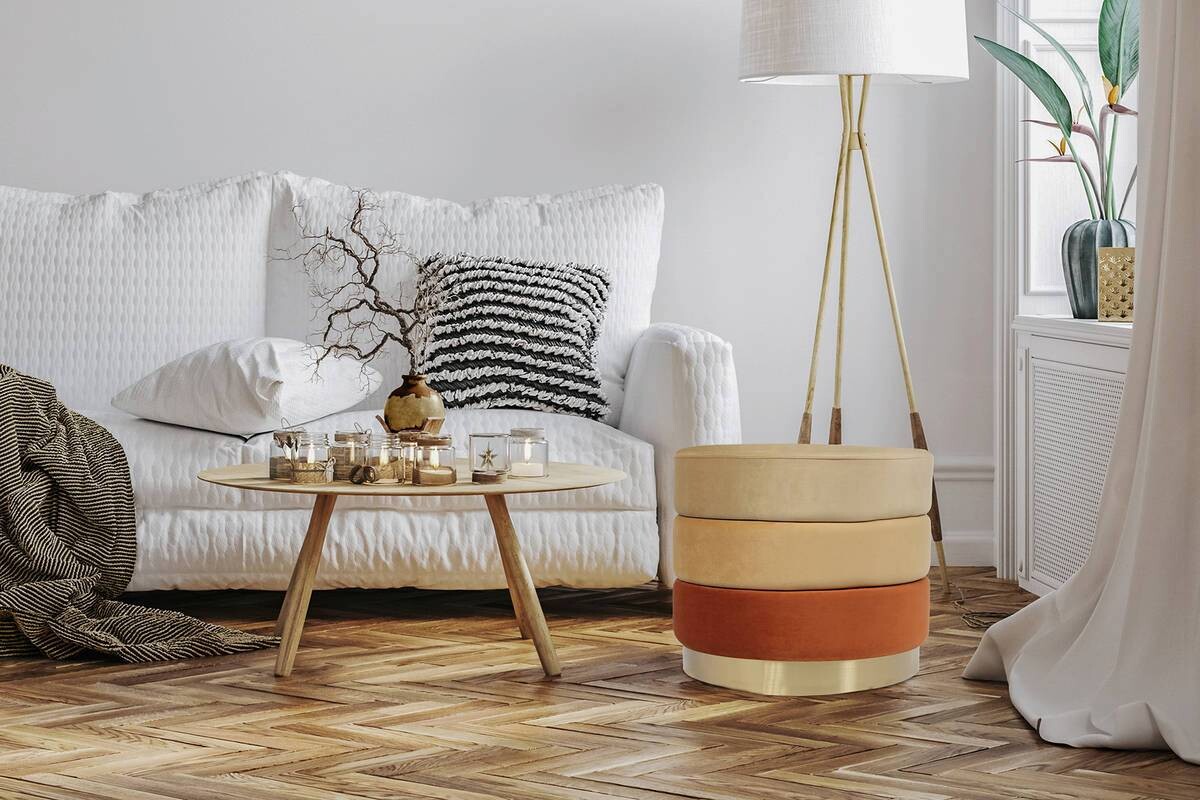 360 Living Hocker Elyse 101 orange H/D: ca. 42x50 cm