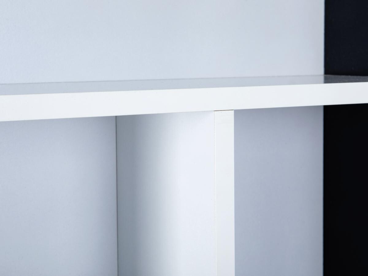 Vitrine Decem weiß schwarz MDF B/H/T: ca. 70x70x13 cm