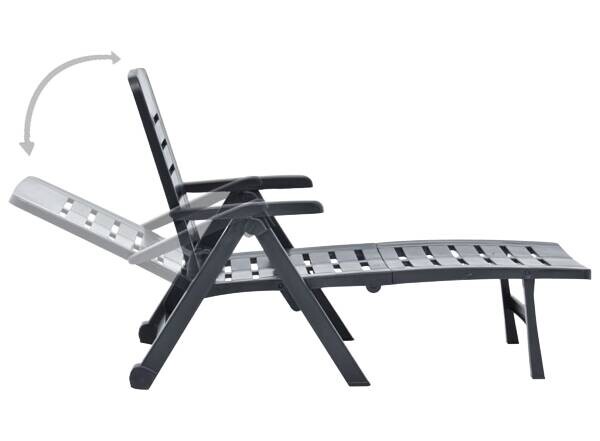 vidaXL Sonnenliege anthrazit Kunststoff B/H/L: ca. 189x96x72 cm