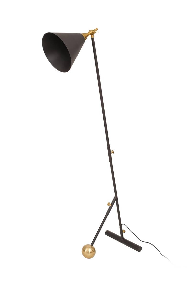 Kayoom Stehlampe gold schwarz Aluminium Messing Eisen B/H/L: ca. 32x144x59 cm E27 1 Brennstellen