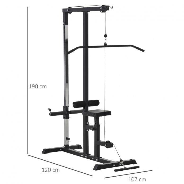 HOMCOM Kraftstation schwarz Stahl B/H/T: ca. 107x190x120 cm