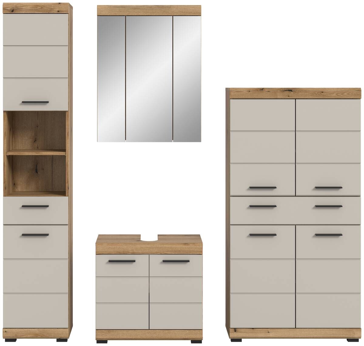 Badezimmer-Set Scout Evoke Oak Nachbildung Kaschmirgrau Nachbildung B/H/T: ca. 201x191x34 cm