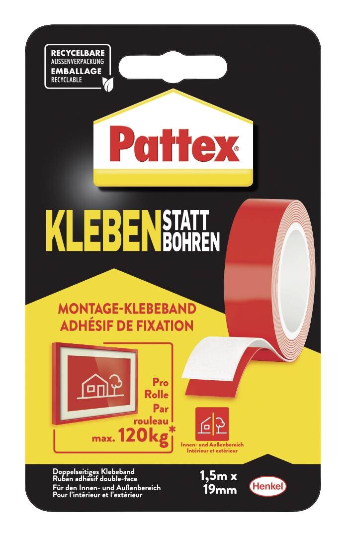 Pattex Klebeband Kleben statt Bohren L: ca. 150 cm