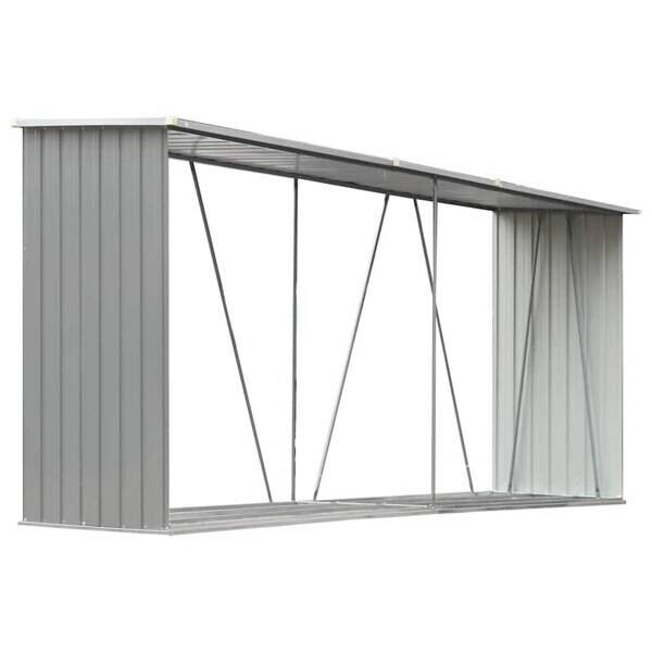 Brennholzlager grau H/T/L: ca. 152x84x330 cm