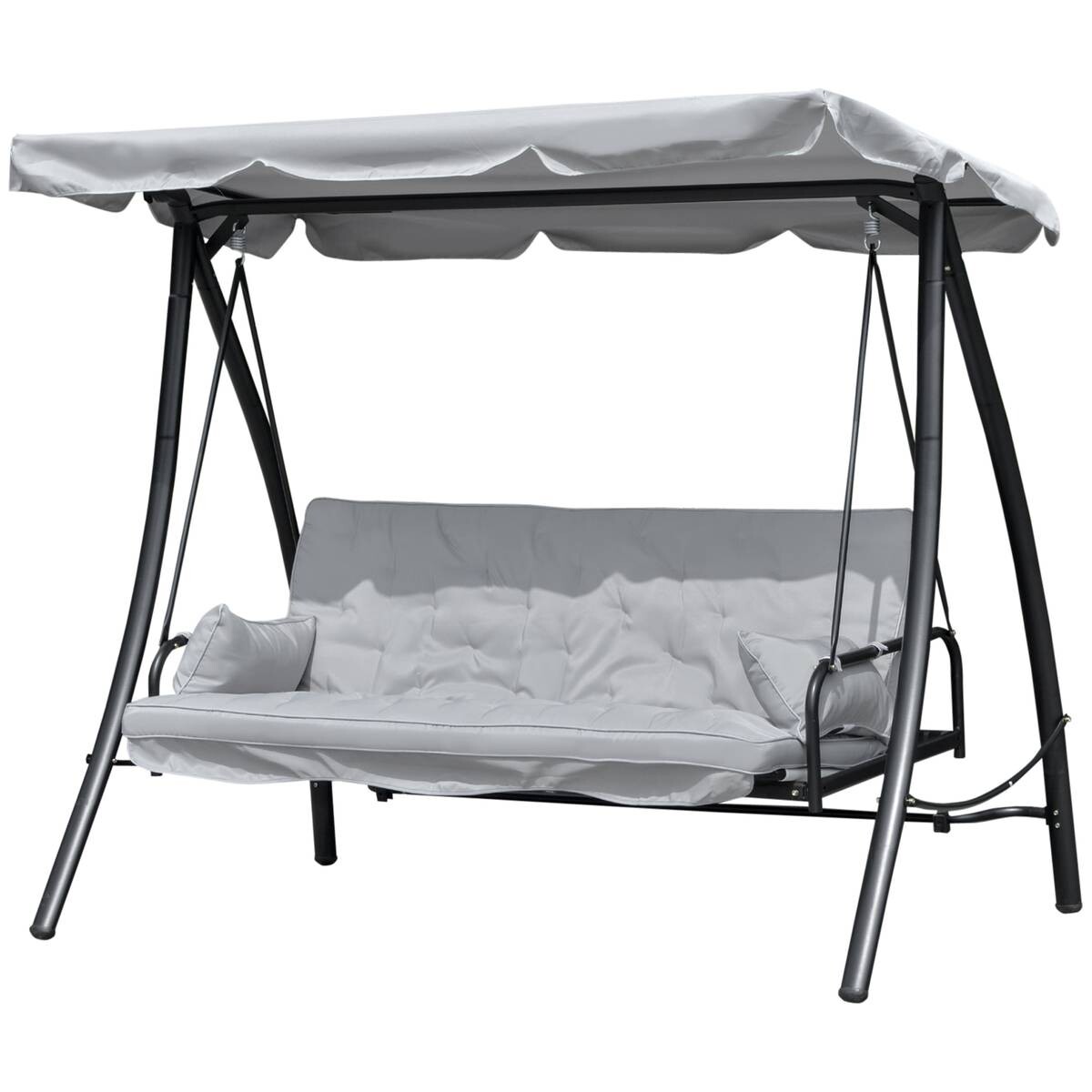 Outsunny Hollywoodschaukel grau Metall B/H/L: ca. 114x170x209 cm