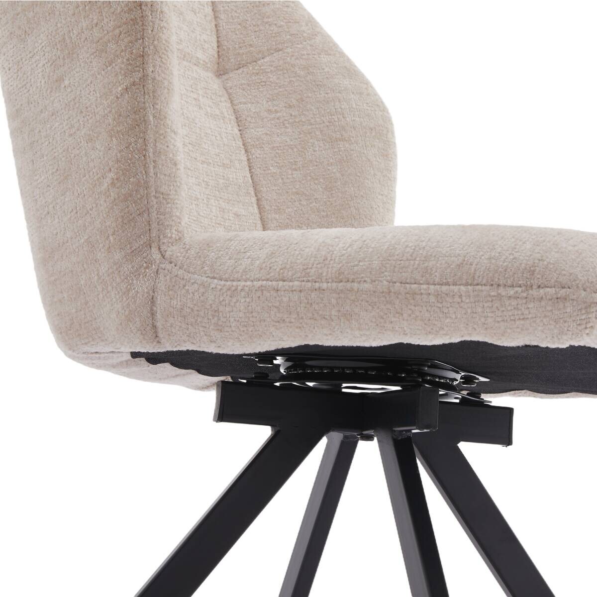 Drehstuhl Lara beige schwarz Webstoff Metall