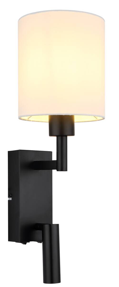 GLOBO Wandleuchte weiß schwarz Metall B/H/L: ca. 17x45,5x15 cm E27 2 Brennstellen