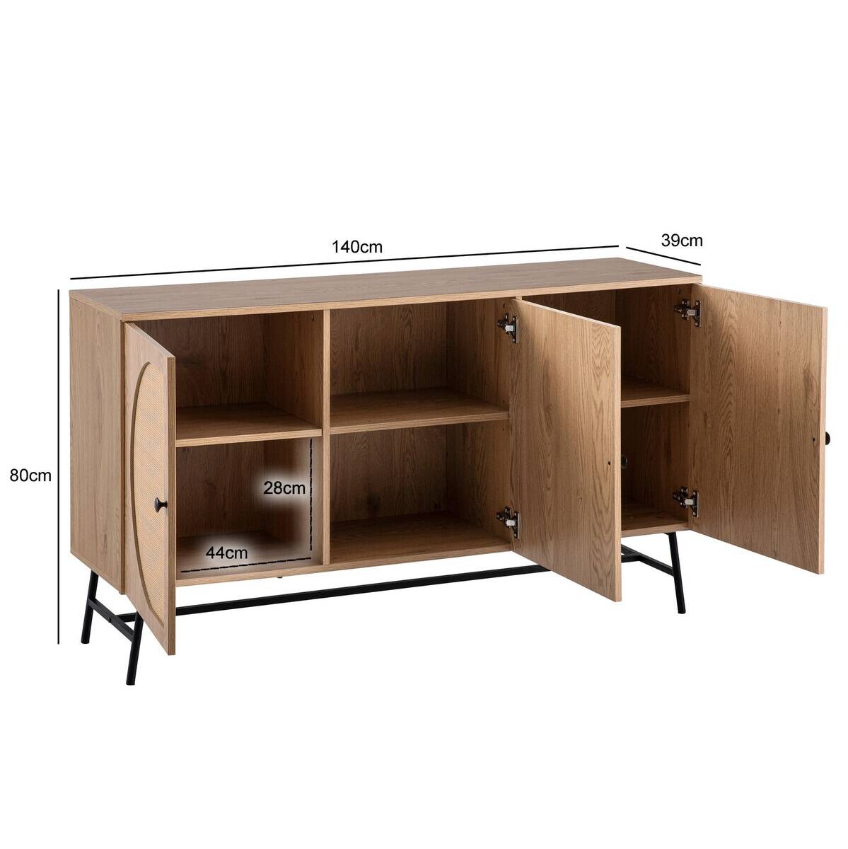 Sideboard natur Eiche Optik B/H/T: ca. 140x80x39 cm