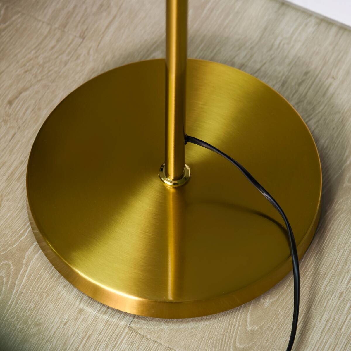 HOMCOM Stehleuchte gold Glas Metall B/H/L: ca. 27x169x27 cm E27 3 Brennstellen