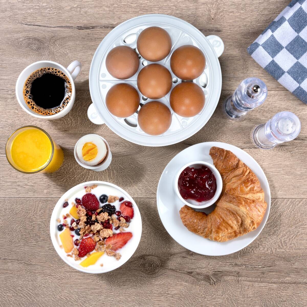 Eierkocher weiß Kunststoff B/H/L: ca. 17x18x16,5 cm