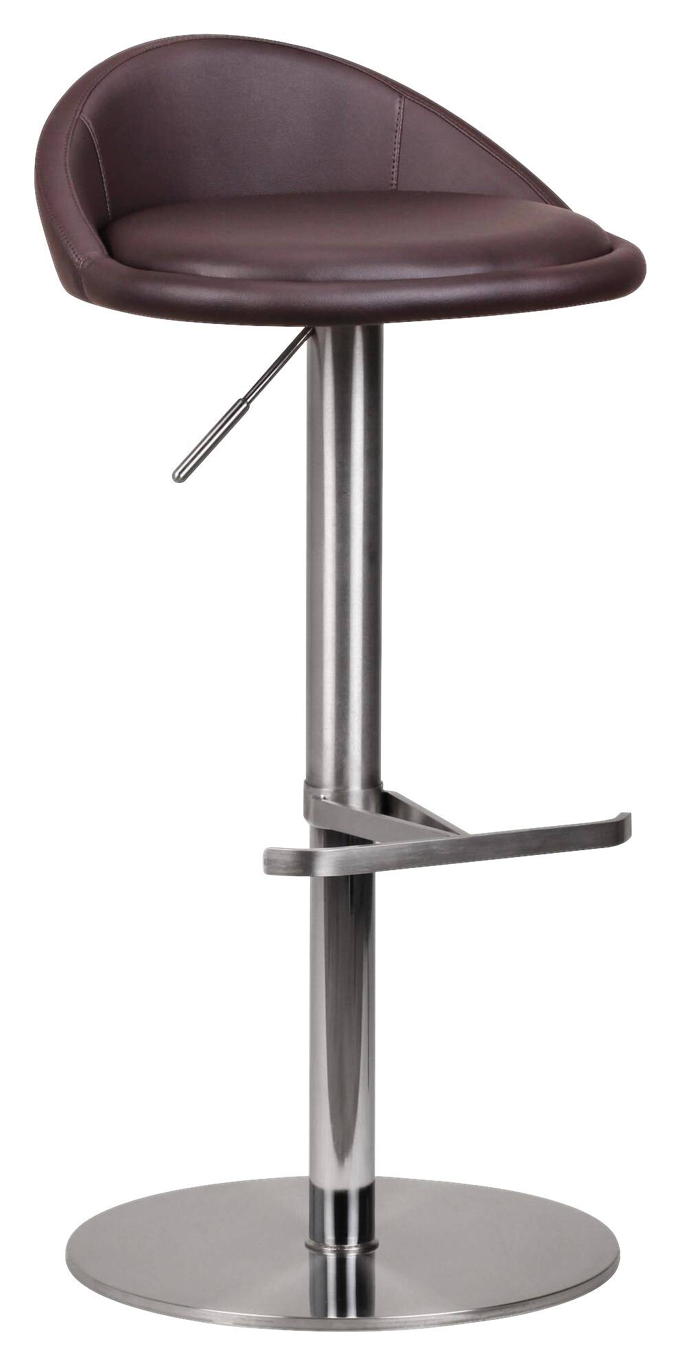Barhocker braun Edelstahl Kunstleder Edelstahl B/H/T: ca. 43x90x43 cm